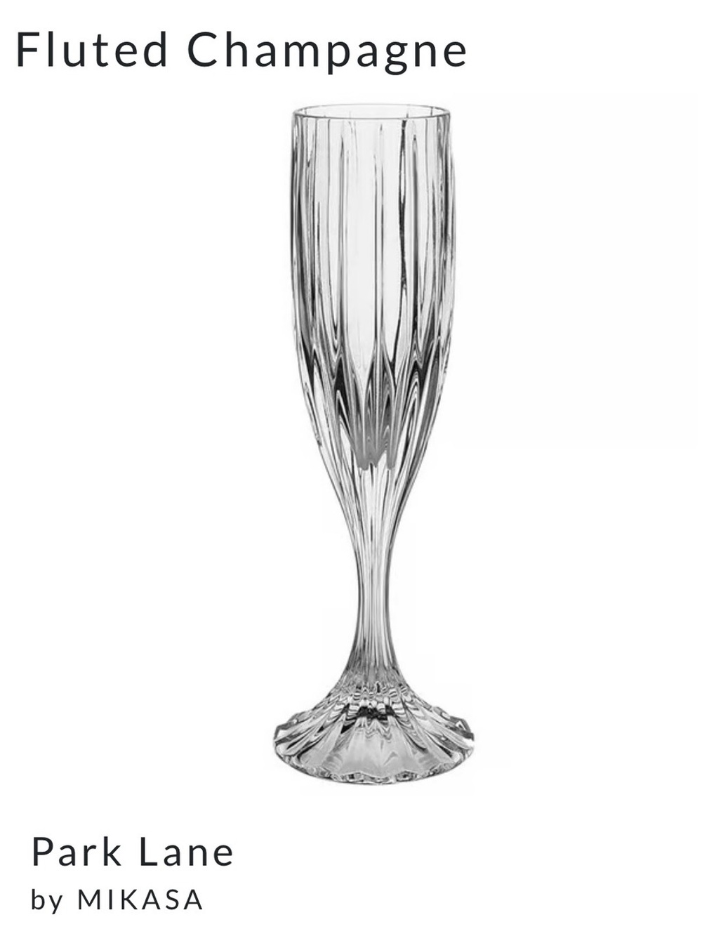 Mikasa Crystal Champagne Flute. Made in Germany. Discontinued pattern